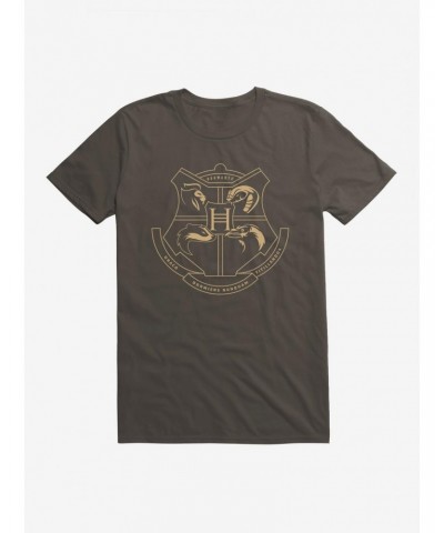 Harry Potter Golden Magic Hogwarts Emblem T-Shirt $5.93 T-Shirts