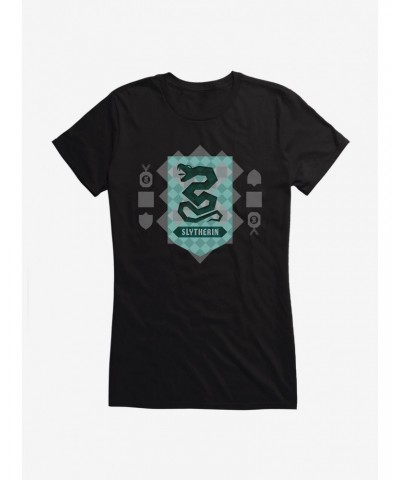 Harry Potter Slytherin House Shield Girls T-Shirt $8.17 T-Shirts
