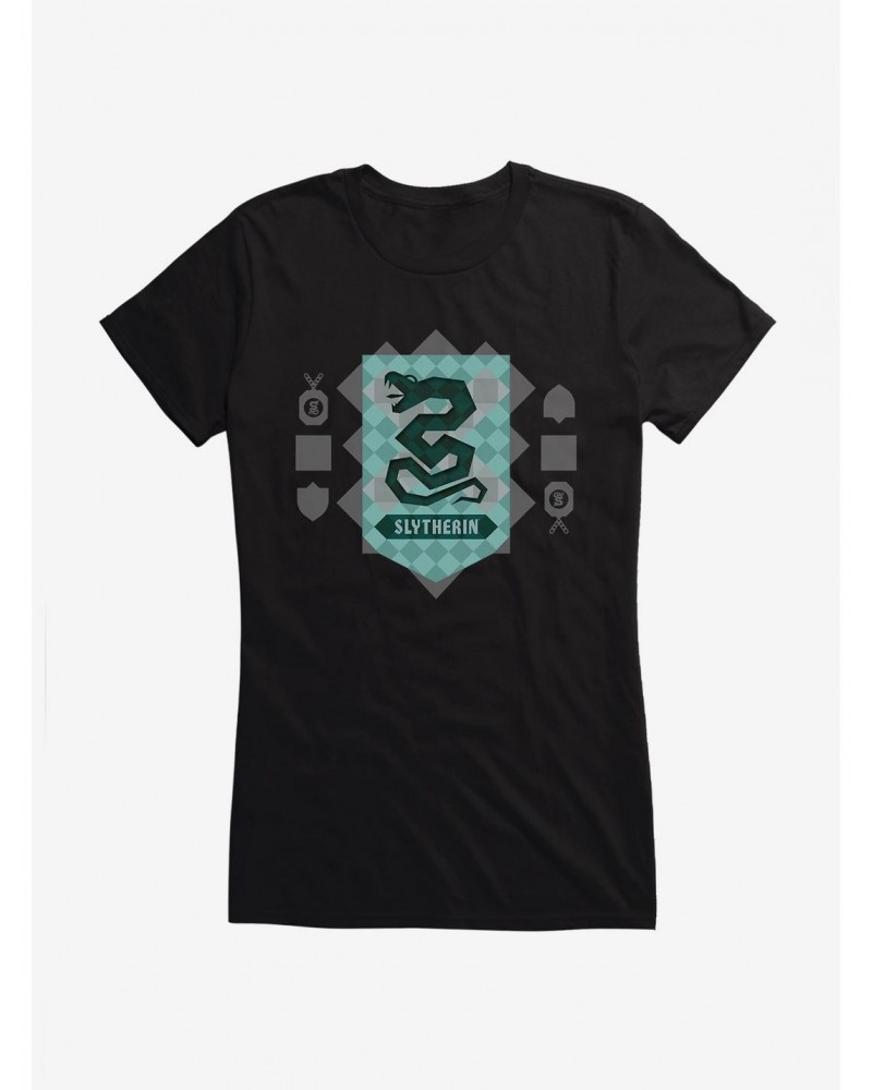 Harry Potter Slytherin House Shield Girls T-Shirt $8.17 T-Shirts