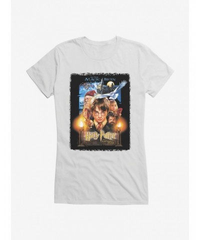 Harry Potter and the Sorcerer's Stone Movie Poster Girls T-Shirt $9.76 T-Shirts