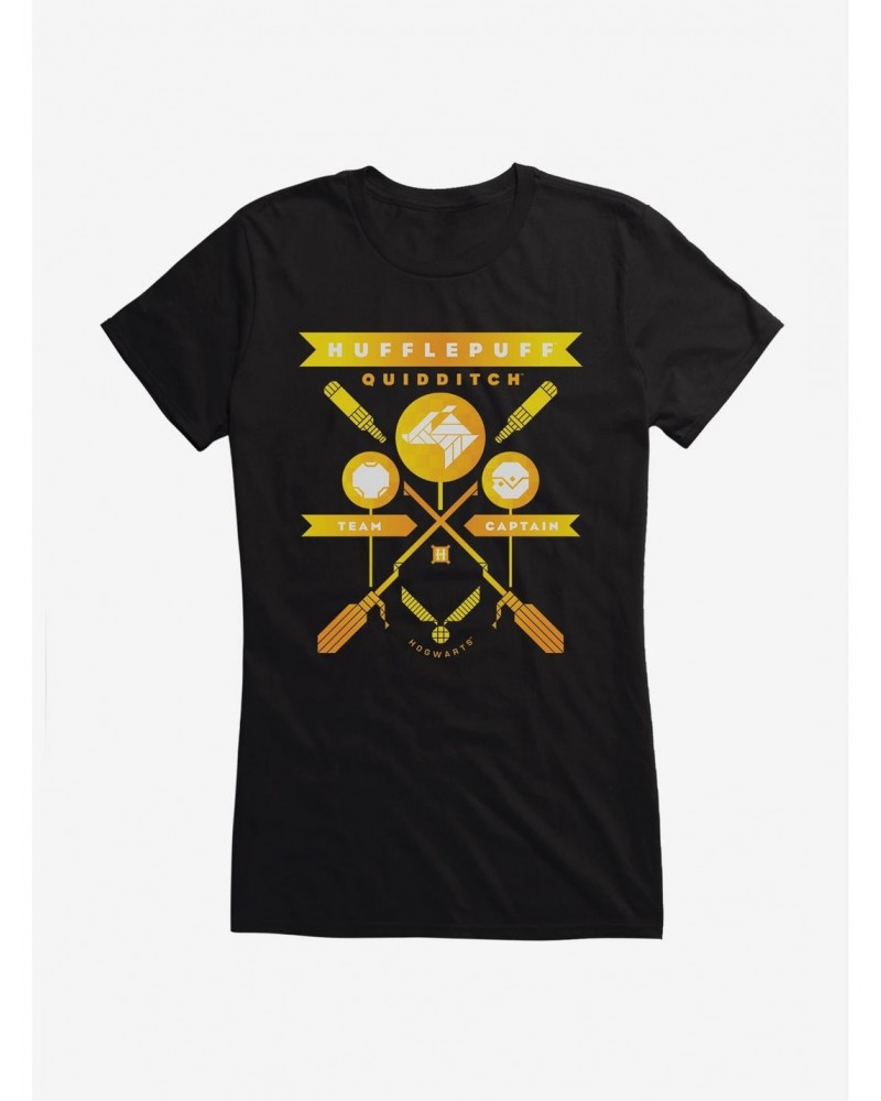 Harry Potter Hufflepuff Quidditch Team Captain Girls T-Shirt $8.76 T-Shirts