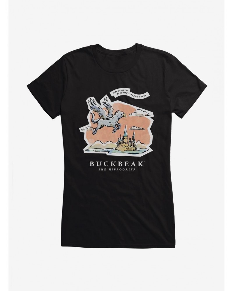 Harry Potter Watercolor Hippogriff Buckbeak Girls T-Shirt $8.76 T-Shirts