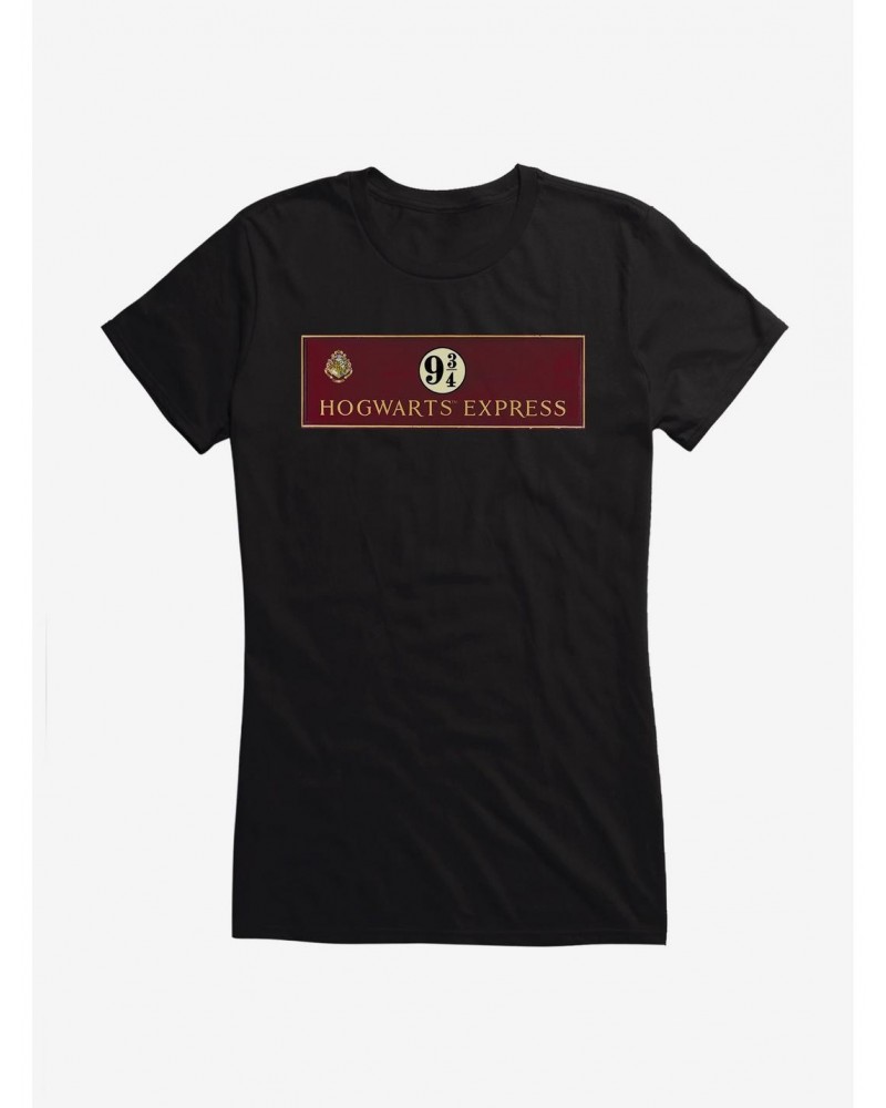 Harry Potter Platform 9 3/4 Hogwarts Express Sign Girls T-Shirt $6.37 T-Shirts