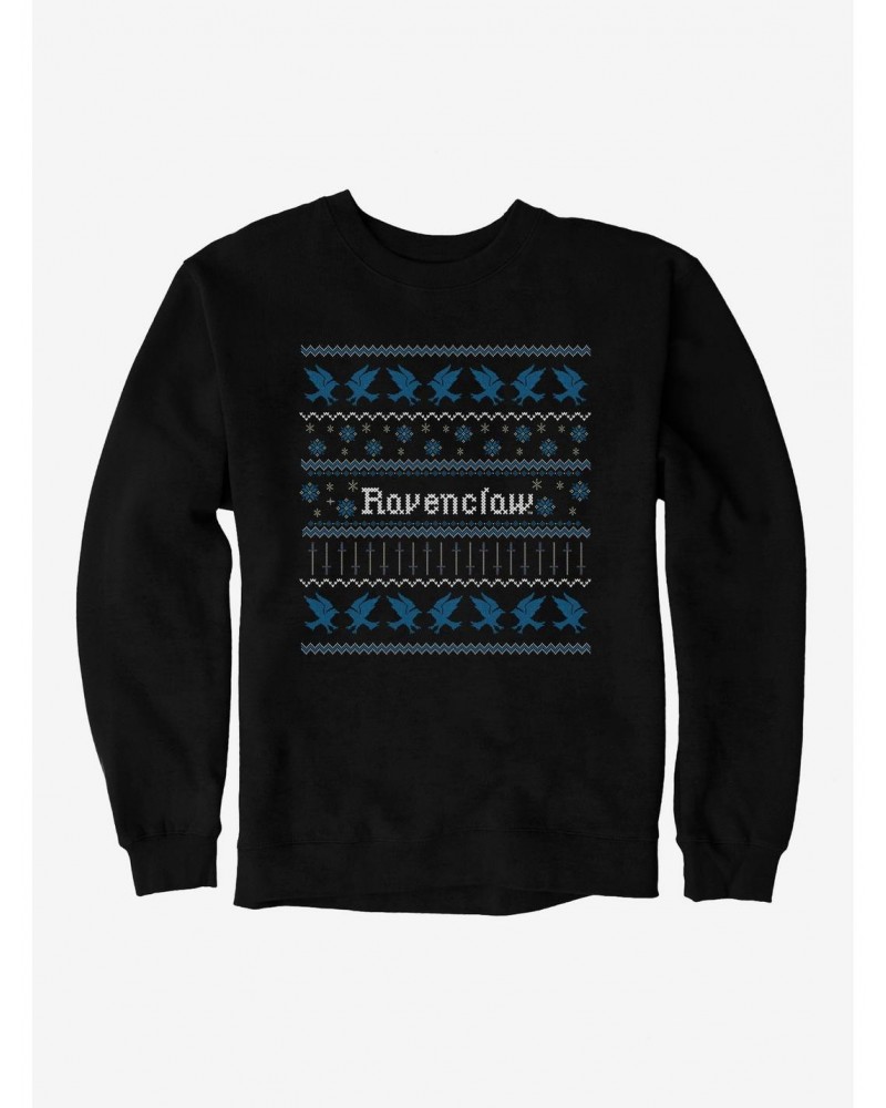 Harry Potter Ravenclaw Ugly Christmas Pattern Sweatshirt $9.74 Sweatshirts