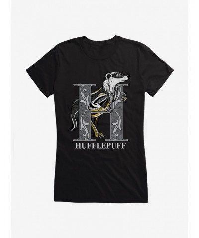 Harry Potter Hufflepuff Classic Geometric Letter Girls T-Shirt $8.96 T-Shirts