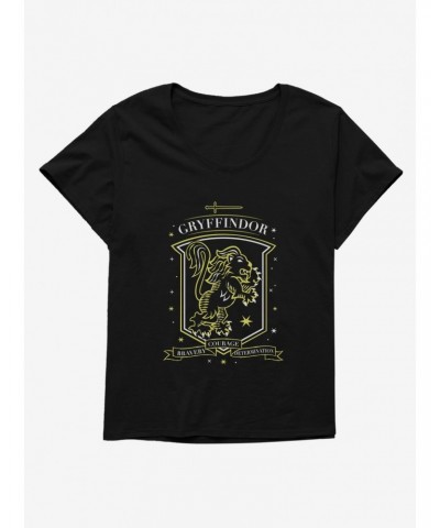Harry Potter Sketched Gryffindor Crest Girls T-Shirt Plus Size $9.71 T-Shirts
