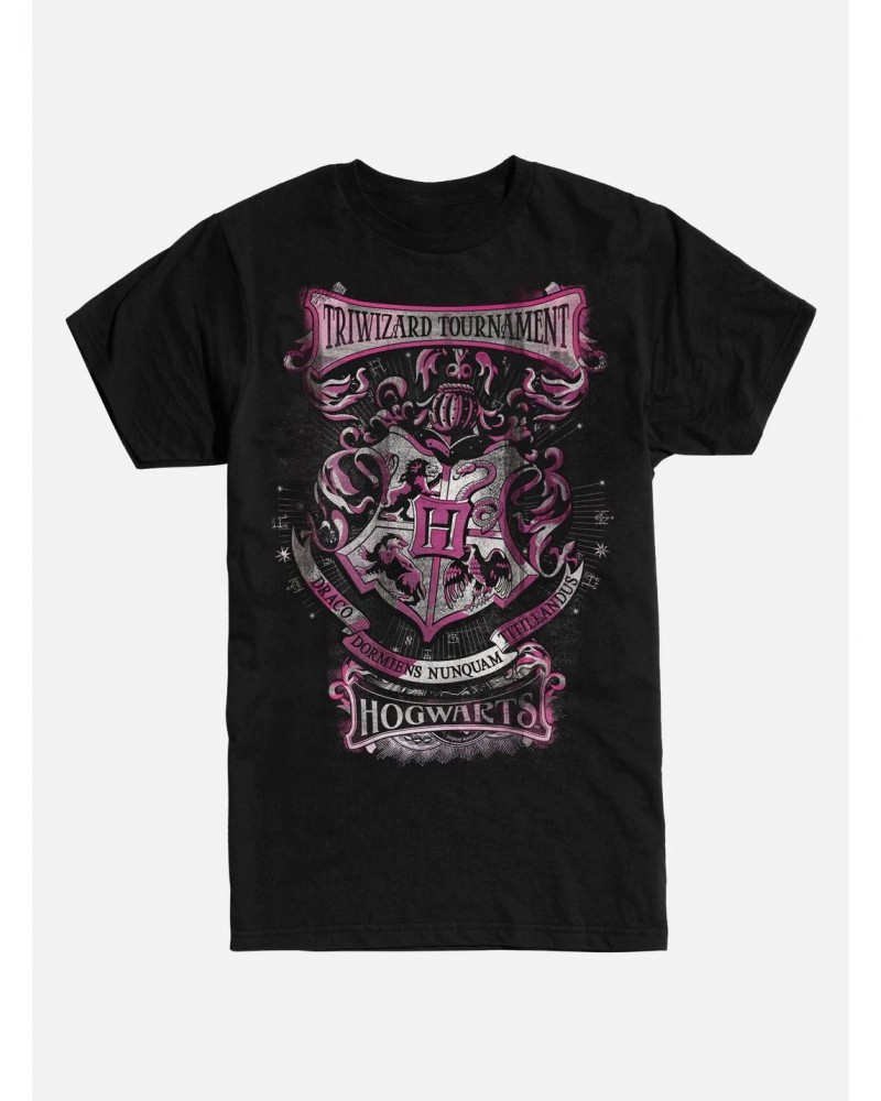 Harry Potter Triwizard Tournament Hogwarts Black T-Shirt $6.12 T-Shirts