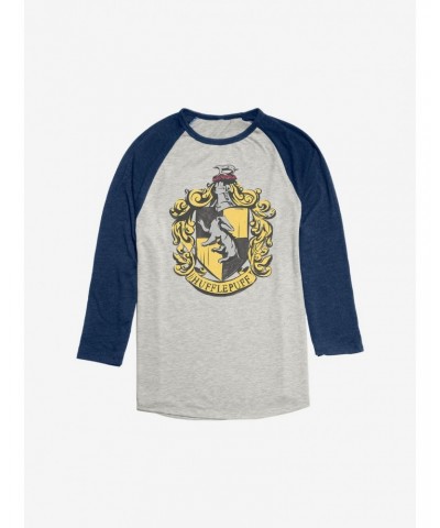 Harry Potter Hufflepuff Uniform Emblem Raglan $9.94 Raglans
