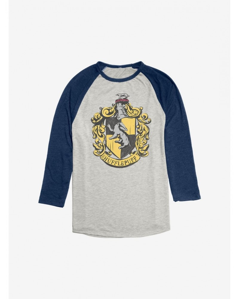 Harry Potter Hufflepuff Uniform Emblem Raglan $9.94 Raglans