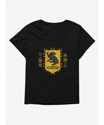 Harry Potter Hufflepuff House Crest Girls T-Shirt Plus Size $11.56 T-Shirts