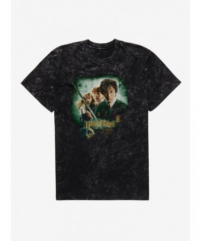 Harry Potter and the Chamber of Secrets Movie Poster Mineral Wash T-Shirt $10.15 T-Shirts