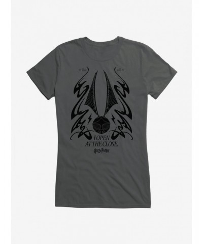 Harry Potter Snitch Open At The Close Girls T-Shirt $8.37 T-Shirts