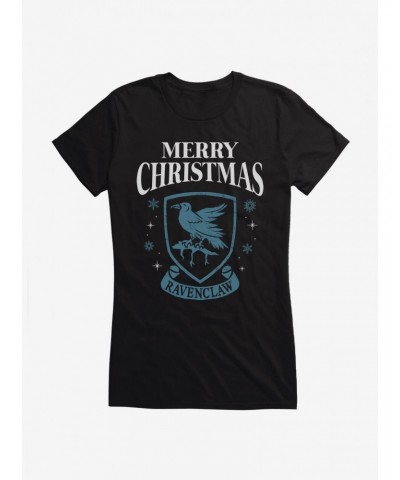 Harry Potter Merry Christmas Ravenclaw Girls T-Shirt $8.57 T-Shirts