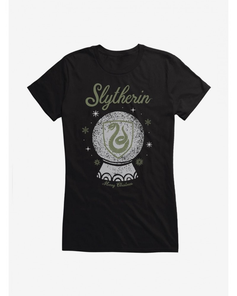 Harry Potter Snow Globe Slytherin Girls T-Shirt $8.57 T-Shirts