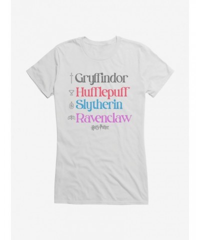 Harry Potter Houses Lineup Girls T-Shirt $7.77 T-Shirts