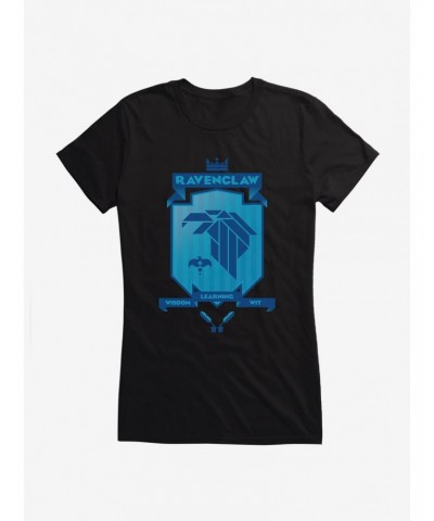 Harry Potter Ravenclaw Blue Pixel Shield Logo Girls T-Shirt $7.17 T-Shirts