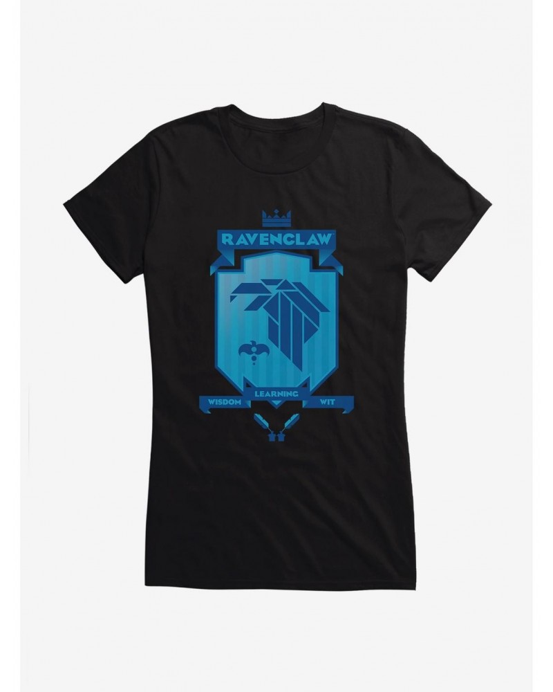 Harry Potter Ravenclaw Blue Pixel Shield Logo Girls T-Shirt $7.17 T-Shirts