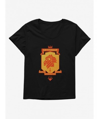 Harry Potter Gold Gryffindor Crest Girls T-Shirt Plus Size $9.48 T-Shirts