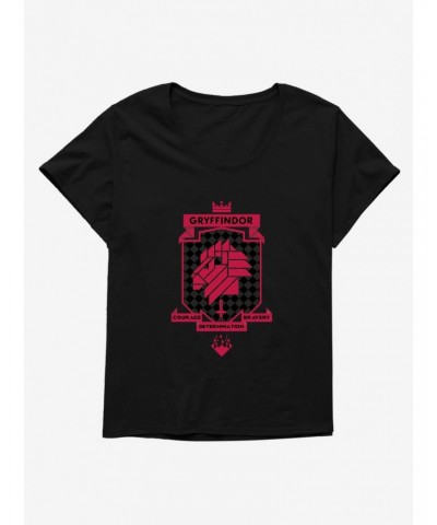 Harry Potter Red Gryffindor Crest Girls T-Shirt Plus Size $9.94 T-Shirts