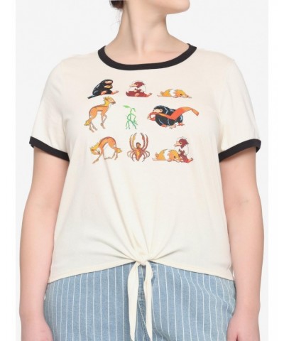 Fantastic Beasts: The Secrets Of Dumbledore Beasts Tie-Front Girls Ringer T-Shirt Plus Size $5.60 T-Shirts