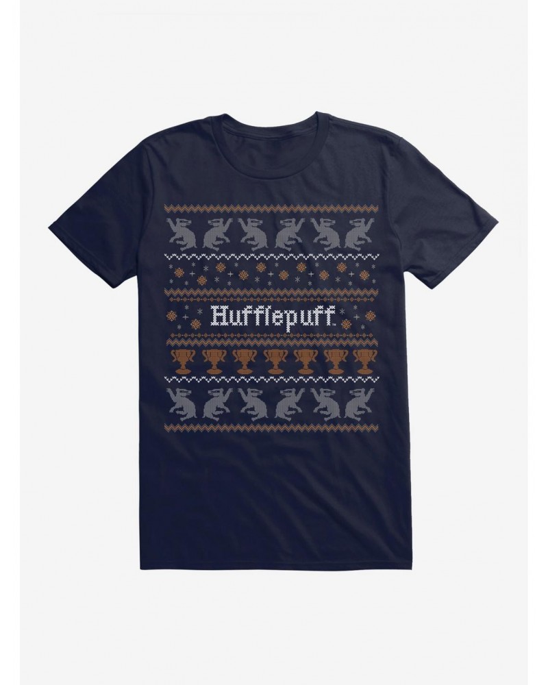 Harry Potter Hufflepuff Ugly Christmas Pattern T-Shirt $6.69 T-Shirts