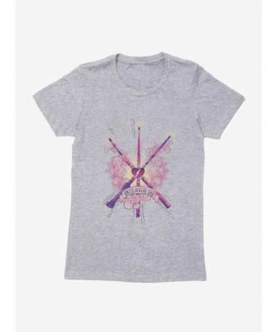 Harry Potter Until The Very End Wands Extra Soft Girls Heather Grey T-Shirt $9.25 T-Shirts