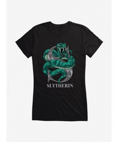 Harry Potter Slytherin Classic Geometric Letter Girls T-Shirt $6.37 T-Shirts
