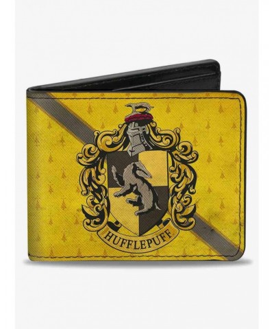 Harry Potter Hufflepuff Crest Stripe Weathered Bifold Wallet $6.90 Wallets