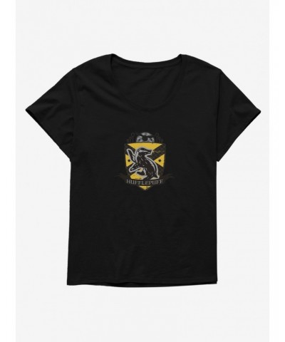 Harry Potter Hufflepuff Quidditch Logo Girls T-Shirt Plus Size $6.94 T-Shirts