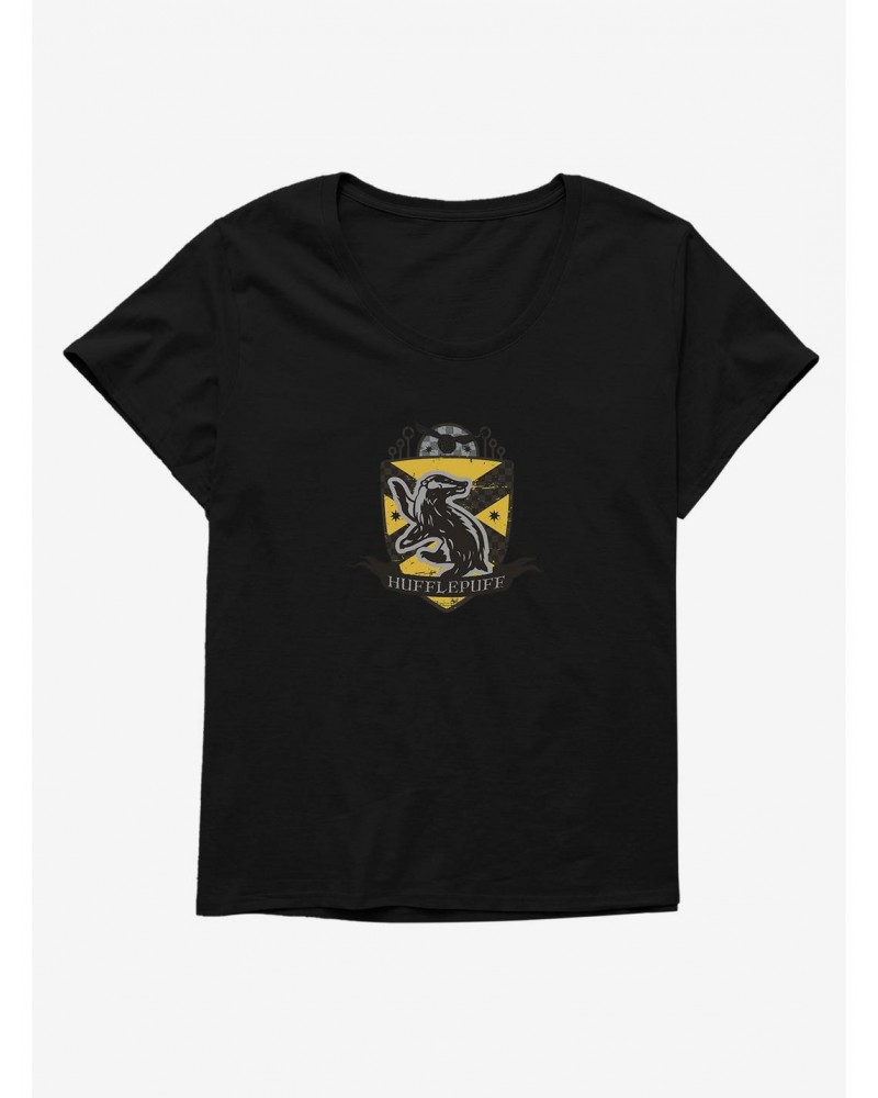 Harry Potter Hufflepuff Quidditch Logo Girls T-Shirt Plus Size $6.94 T-Shirts