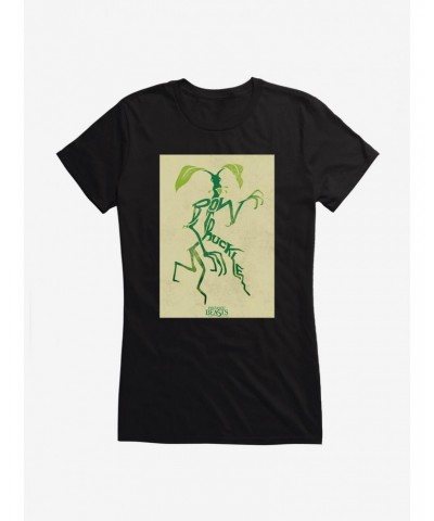 Fantastic Beasts Bowtruckle Pose Outline Girls T-Shirt $8.57 T-Shirts
