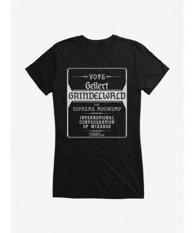 Fantastic Beasts: The Secrets Of Dumbledore Vote Gellert Grindelwald Girls T-Shirt $8.76 T-Shirts
