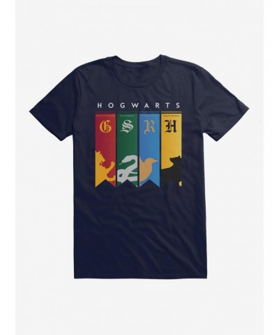 Harry Potter Hogwarts School House Banners T-Shirt $8.41 T-Shirts