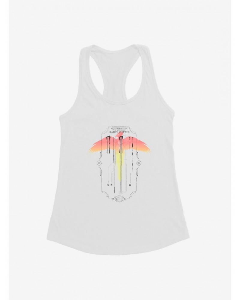 Harry Potter Wand Phoenix Feather Girls White Tank Top $6.97 Tops