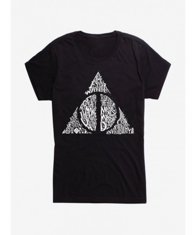 Harry Potter Deathly Hallows Script Girls T-Shirt $6.97 T-Shirts
