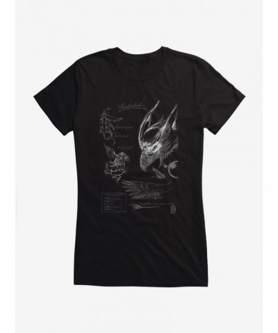 Fantastic Beasts Thunderbird Sketches Girls T-Shirt $7.77 T-Shirts
