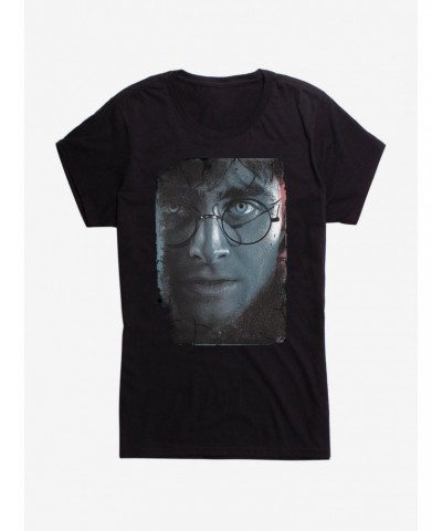 Harry Potter Close Up Harry Girls T-Shirt $7.37 T-Shirts