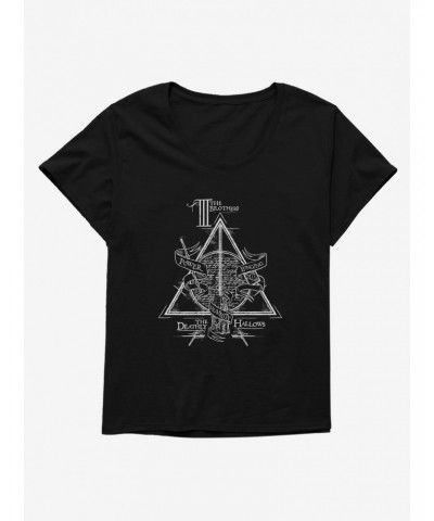 Harry Potter The Three Brothers Deathly Hallows Girls T-Shirt Plus Size $8.79 T-Shirts