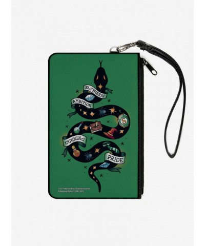 Harry Potter Slytherin Serpent Traits Canvas Clutch Wallet $8.57 Wallets