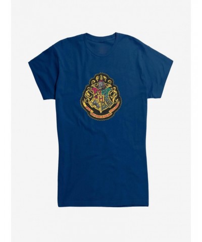 Harry Potter Color Hogwarts Shield Girls T-Shirt $7.77 T-Shirts