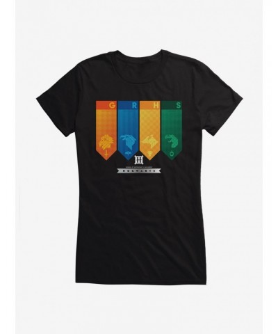 Harry Potter Hogwarts Houses Banners Girls T-Shirt $6.37 T-Shirts