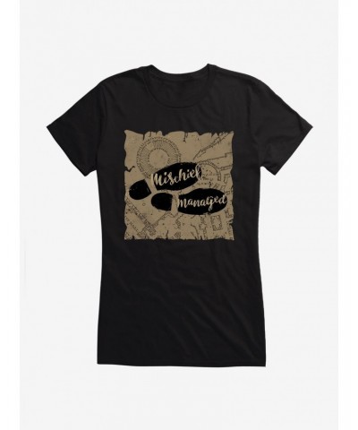 Harry Potter Mischief Managed Shoe Print Girls T-Shirt $8.17 T-Shirts