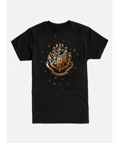 Harry Potter Hogwarts Gold Logo T-Shirt $7.84 T-Shirts