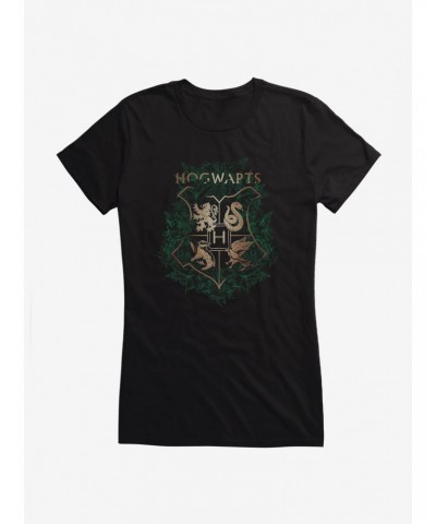 Harry Potter Hogwarts Leaf Shield Girls T-Shirt $6.57 T-Shirts