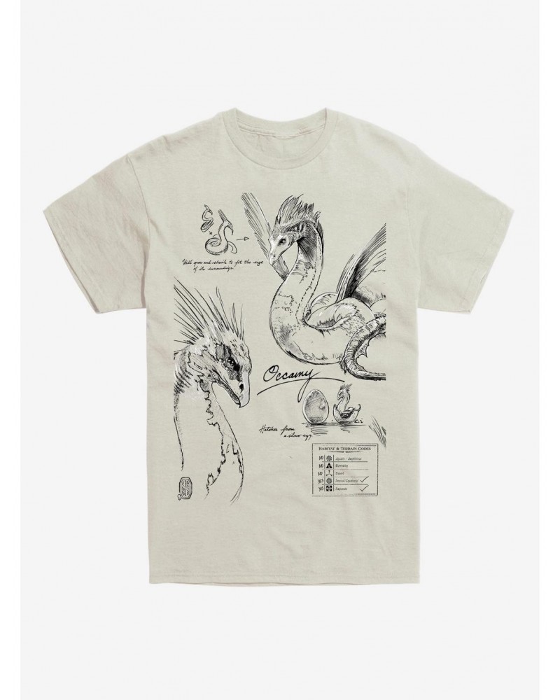 Fantastic Beasts Occamy Sketches T-Shirt $8.99 T-Shirts