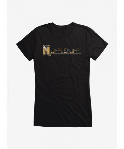 Harry Potter Hufflepuff Script Girls T-Shirt $8.76 T-Shirts