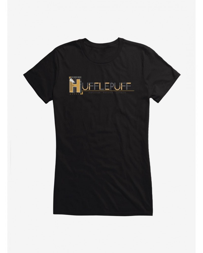 Harry Potter Hufflepuff Script Girls T-Shirt $8.76 T-Shirts
