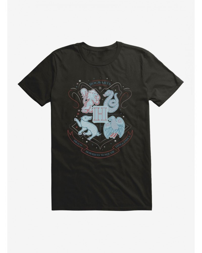 Harry Potter Hogwarts Houses Cute Sketch Shield Logo T-Shirt $8.60 T-Shirts