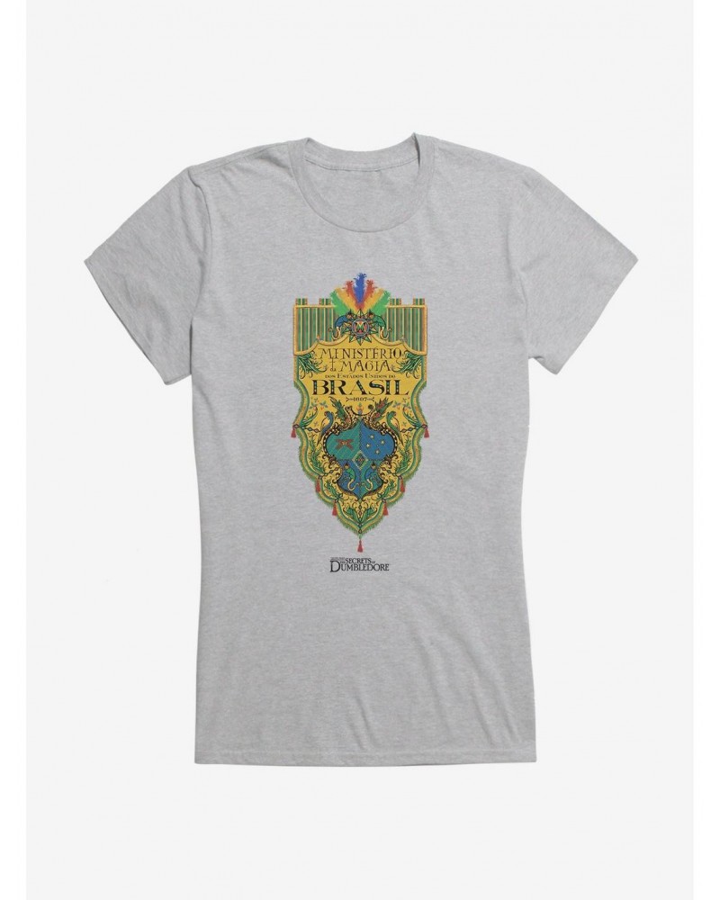 Fantastic Beasts: The Secrets Of Dumbledore Ministerio Da Magia Brasil Crest Girls T-Shirt $6.77 T-Shirts