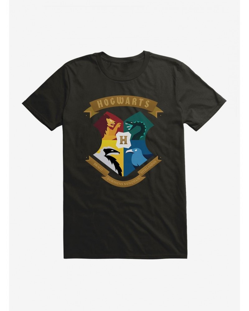 Harry Potter Hogwarts Houses Shield T-Shirt $8.80 T-Shirts